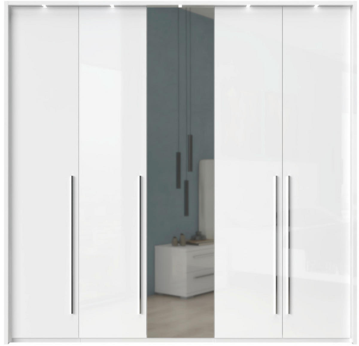 ORMAR SA KLASIČNIM VRATIMA bela, bela visoki sjaj  92/224/56 cm  - bela visoki sjaj/bela, Dizajnerski, metal/pločasti materijal (92/224/56cm)