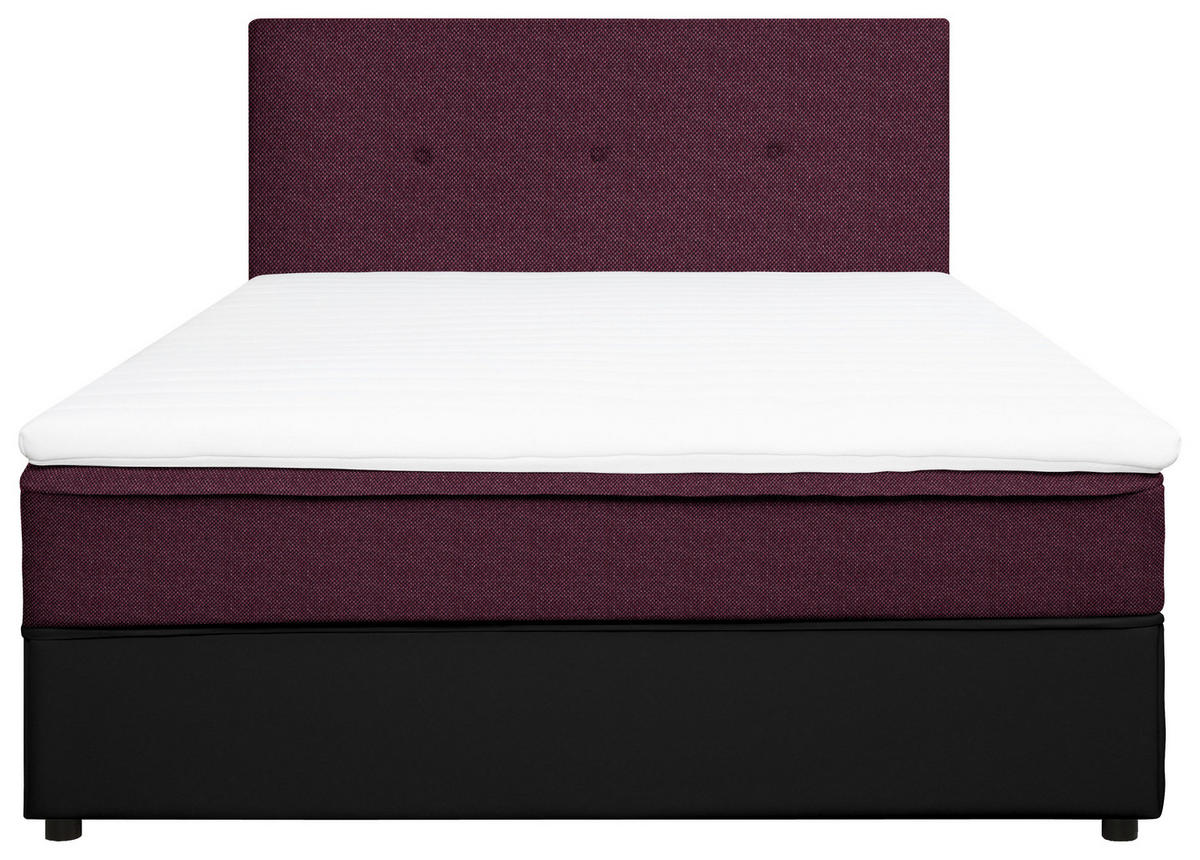 BOXBETT 120/200 cm  in Schwarz, Brombeere  - Brombeere/Schwarz, KONVENTIONELL, Holz/Textil (120/200cm) - Boxxx