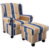 SESSELSET in Mikrofaser Blau  - Blau, Konventionell, Holz/Textil (92/102/145cm) - Livetastic