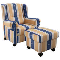 SESSELSET in Mikrofaser Blau  - Blau, Konventionell, Holz/Textil (92/102/145cm) - Livetastic