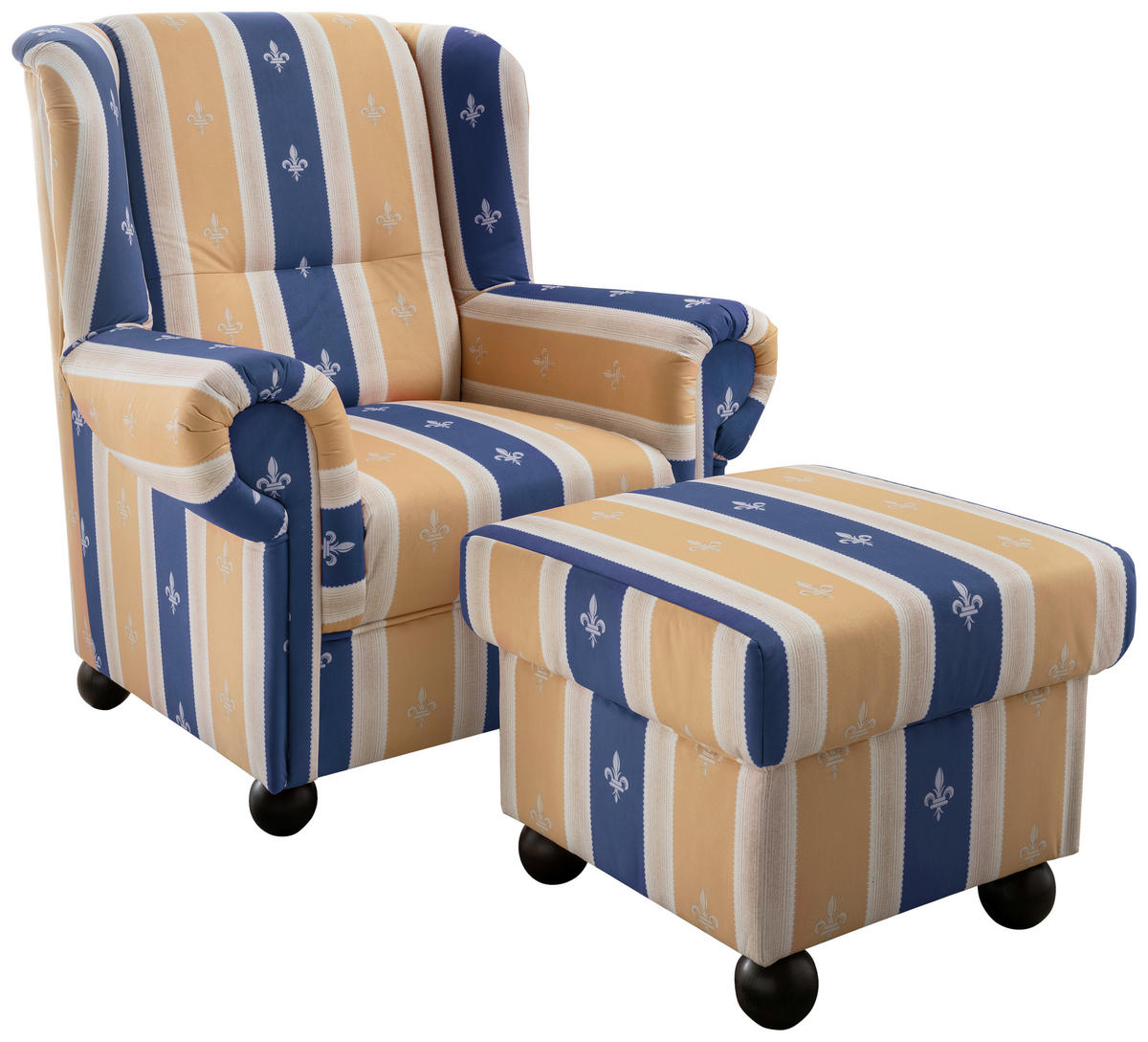 SESSELSET in Mikrofaser Blau  - Blau, Konventionell, Holz/Textil (92/102/145cm) - Livetastic