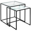BEISTELLTISCHSET rechteckig Klar, Schwarz  - Klar/Schwarz, Design, Glas/Metall (40-45/40-45/44-49cm)