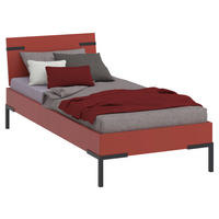 BETT  in Koralle  - Koralle/Schwarz, Design, Metall (90/200cm) - Xora