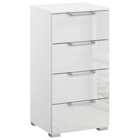KOMMODE 40/81/42 cm Klar, Weiss  - Klar/Weiss, Design, Glas/Holzwerkstoff (40/81/42cm) - Novel