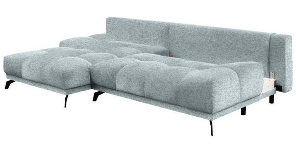 ECKSOFA Türkis Chenille  - Türkis/Schwarz, MODERN, Textil/Metall (182/290cm) - Hom`in