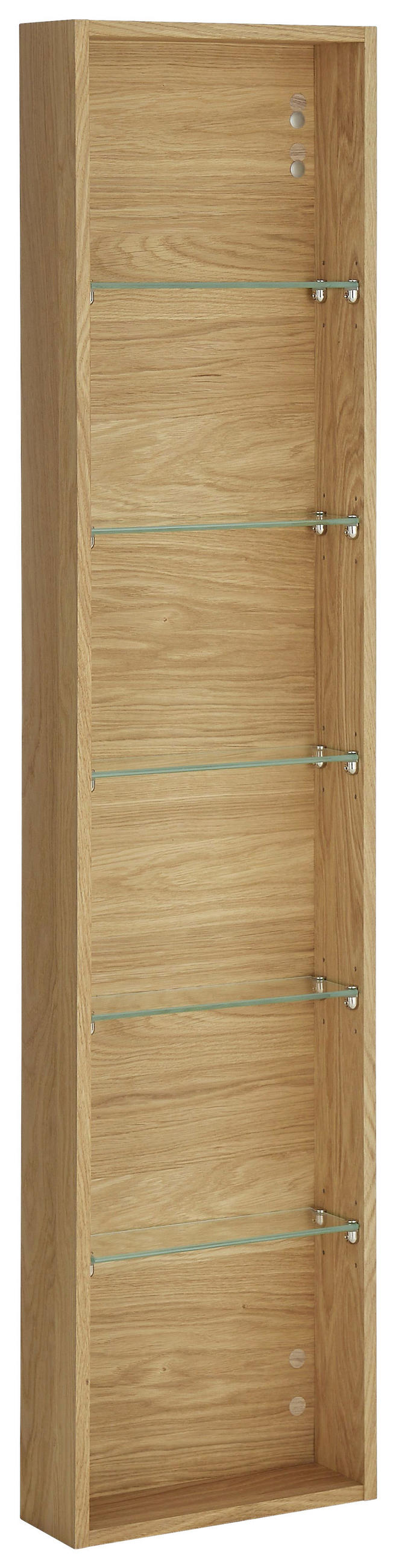 BADEZIMMERREGAL 35/150/12 cm  - Eichefarben, KONVENTIONELL, Glas/Holz (35/150/12cm) - Linea Natura