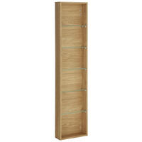 BADEZIMMERREGAL 35/150/12 cm  - Eichefarben, Konventionell, Glas/Holz (35/150/12cm) - Linea Natura