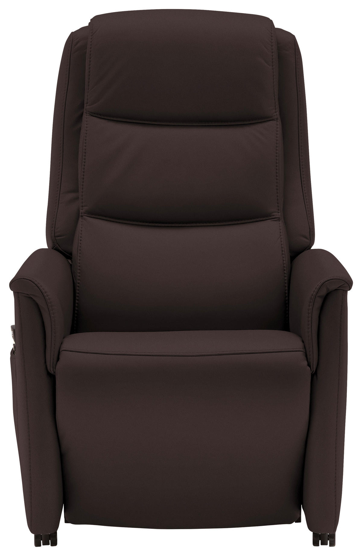 FERNSEHSESSEL Valdera  mit Relaxfunktion, Aufstehhilfe, Rücken echt Echtleder Dunkelbraun  - Dunkelbraun/Schwarz, KONVENTIONELL, Leder/Kunststoff (70/107/88cm) - Livetastic