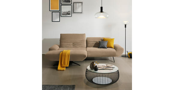 ECKSOFA  in Teddystoff Braun  170-195/280 cm  - Schwarz/Braun, Design, Textil/Metall (170-195/280cm) - Dieter Knoll