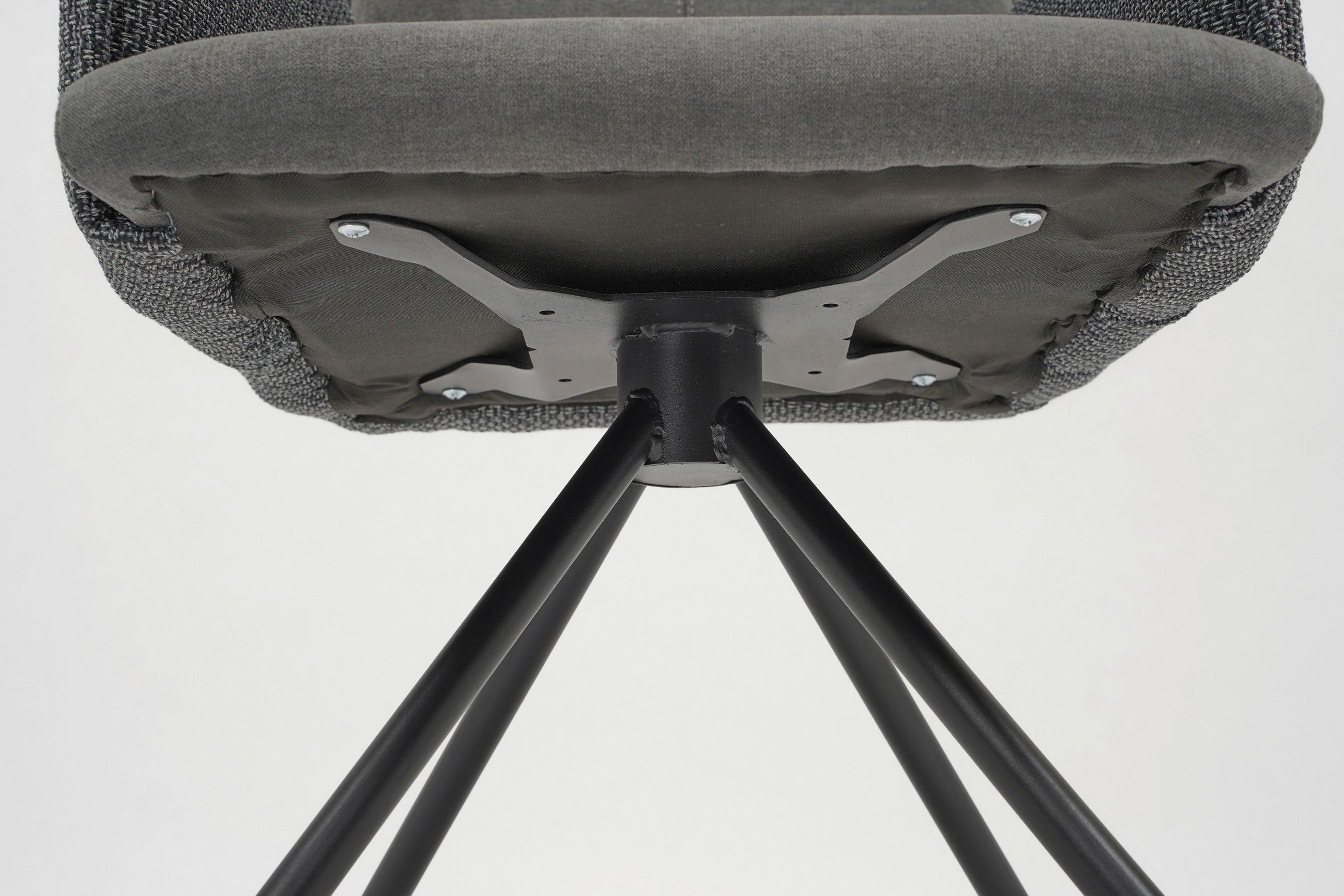 ARMLEHNSTUHL  in Webstoff, Mikrofaser  - Anthrazit/Schwarz, Design, Textil/Metall (60/92/60cm) - Linea Natura