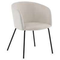 ARMLEHNSTUHL  in Eisen Samt  - Beige/Schwarz, Design, Holz/Textil (55/78/55cm) - Livetastic