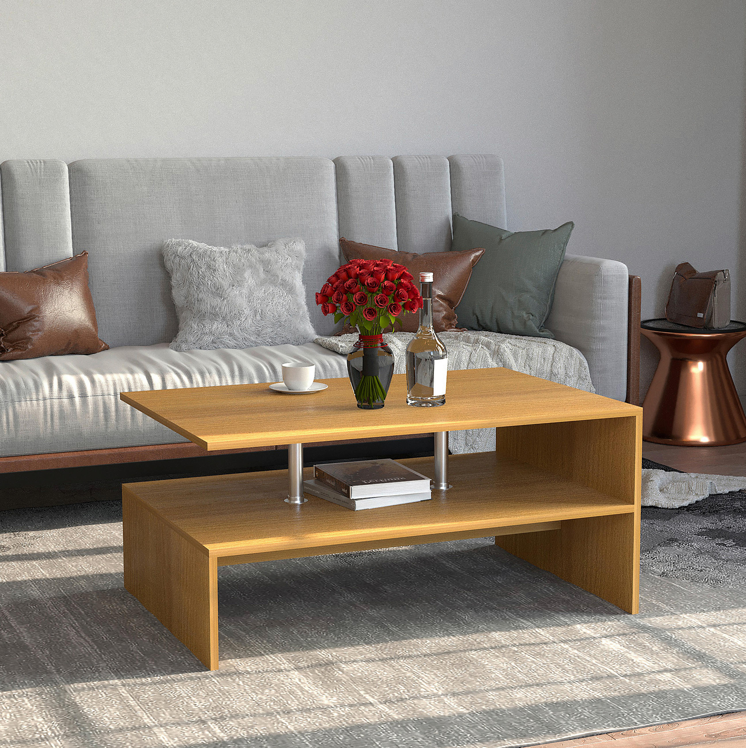 COUCHTISCH in Holzwerkstoff 90/60/42 cm  - Buchefarben, Design, Holzwerkstoff (90/60/42cm) - MID.YOU
