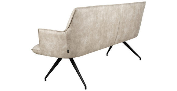 SITZBANK 203,5/87/64 cm Mikrofaser Schwarz, Taupe  - Taupe/Schwarz, Design, Textil/Metall (203,5/87/64cm) - Novel