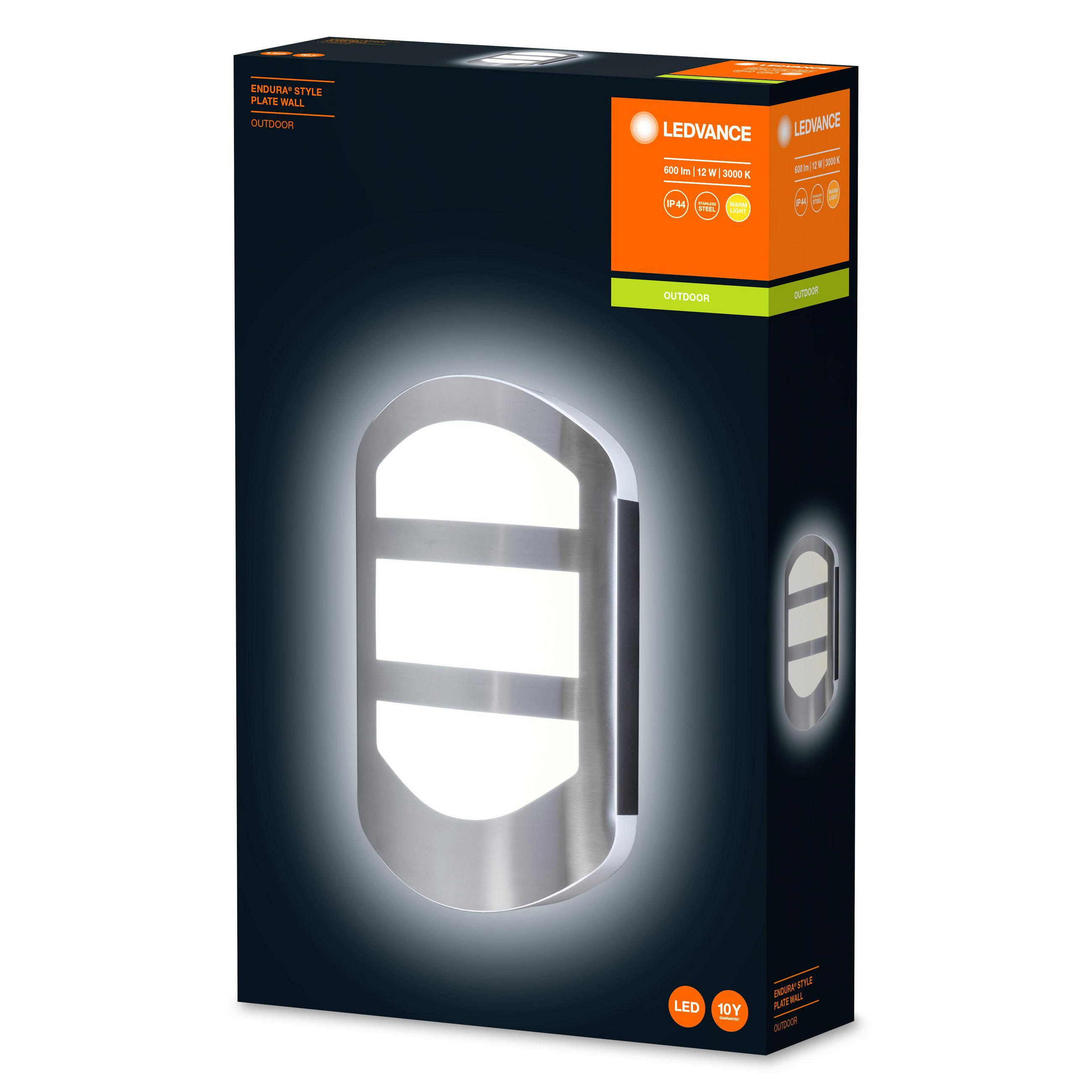 LED-WANDLEUCHTE Endura Style Plate Wall 5,4/28/18 cm   - Grau, Basics, Kunststoff/Metall (5,4/28/18cm) - Ledvance