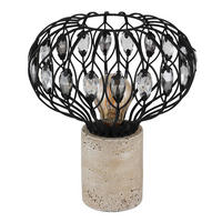 STOLNÍ LAMPA, E27, 25/28 cm  - šedá/černá, Basics, kov/plast (25/28cm) - Globo