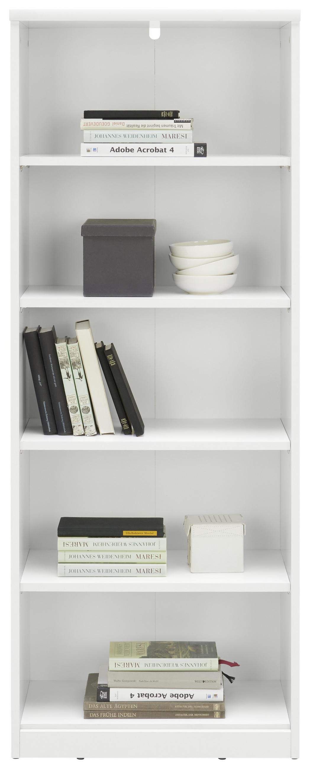 REGÁL, biela, 55/148/36 cm - čierna/biela, Konventionell, kompozitné drevo (55/148/36cm) - Xora