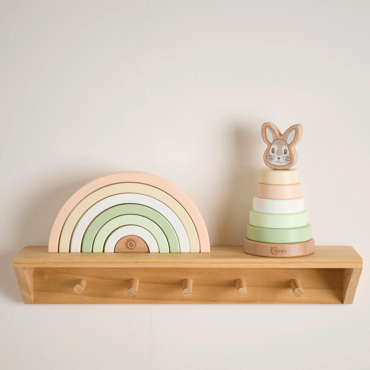 STAPELTURM Stapelturm Hase Fine  - Beige/Grün, Basics, Holz (10/18,5/10cm)