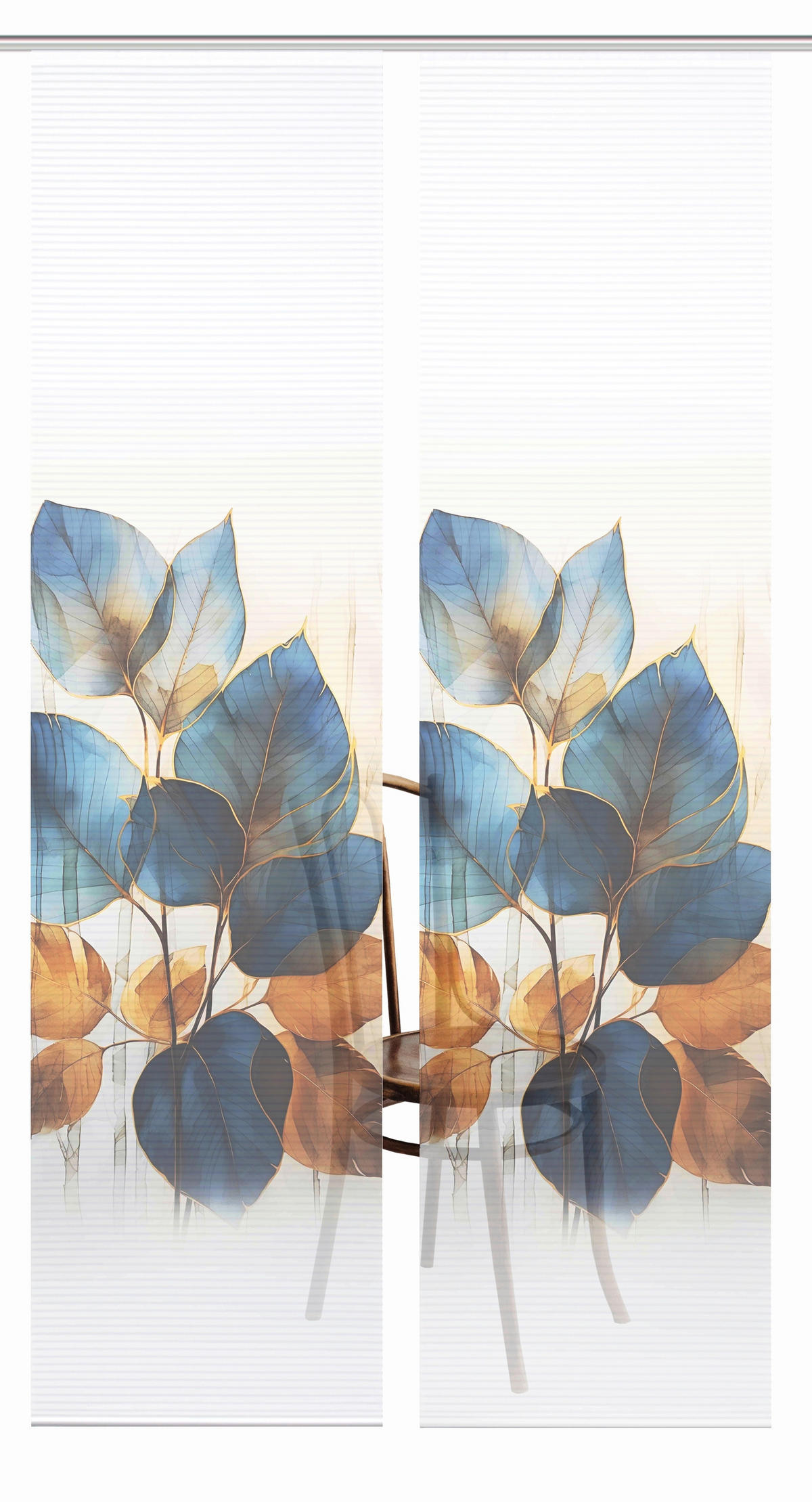 FLÄCHENVORHANG  2 Stück  blickdicht  60/245 cm   - Blau/Weiß, LIFESTYLE, Textil (60/245cm)