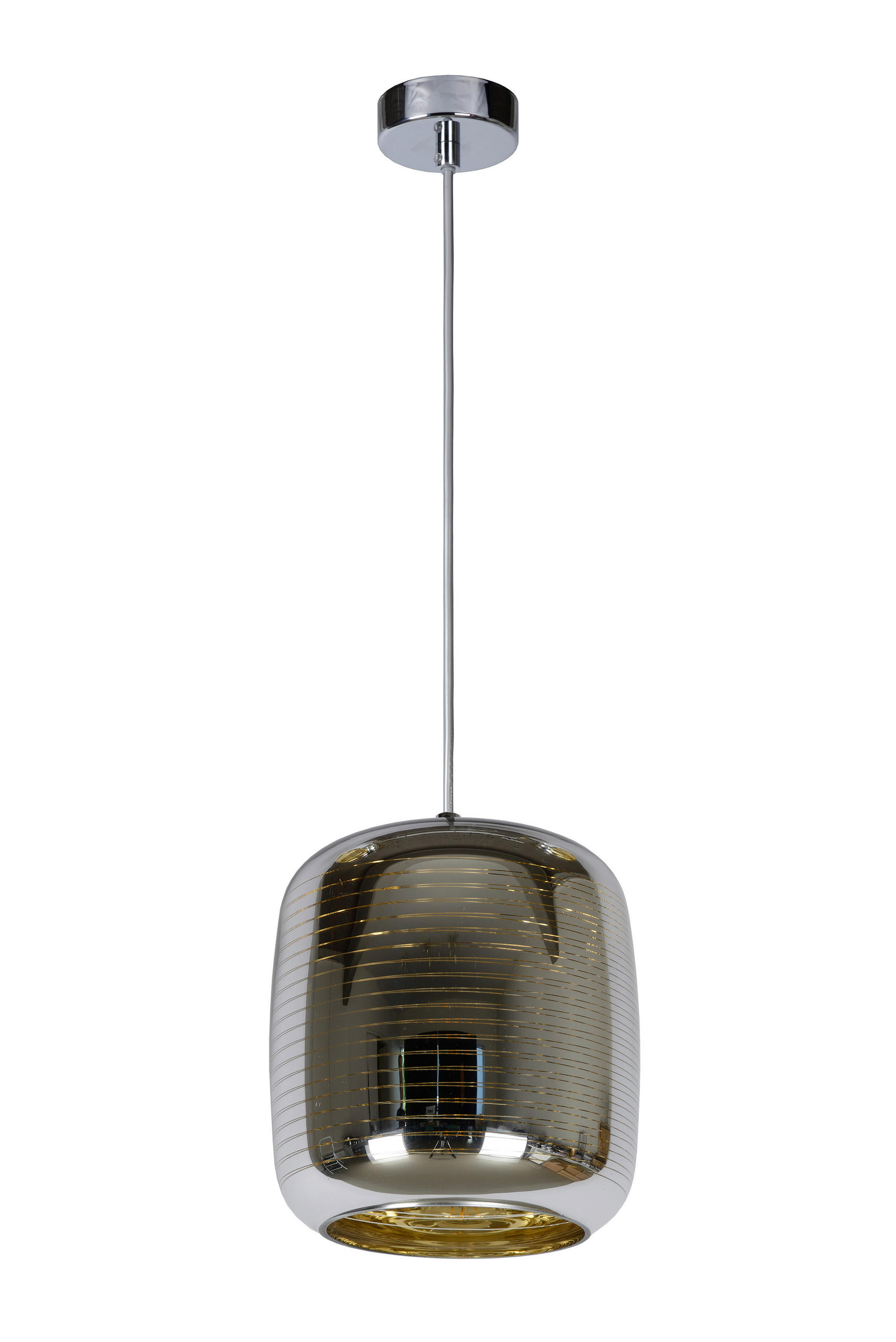HÄNGELEUCHTE Eryn 20/20/157 cm   - Chromfarben, Design, Glas (20/20/157cm) - Lucide