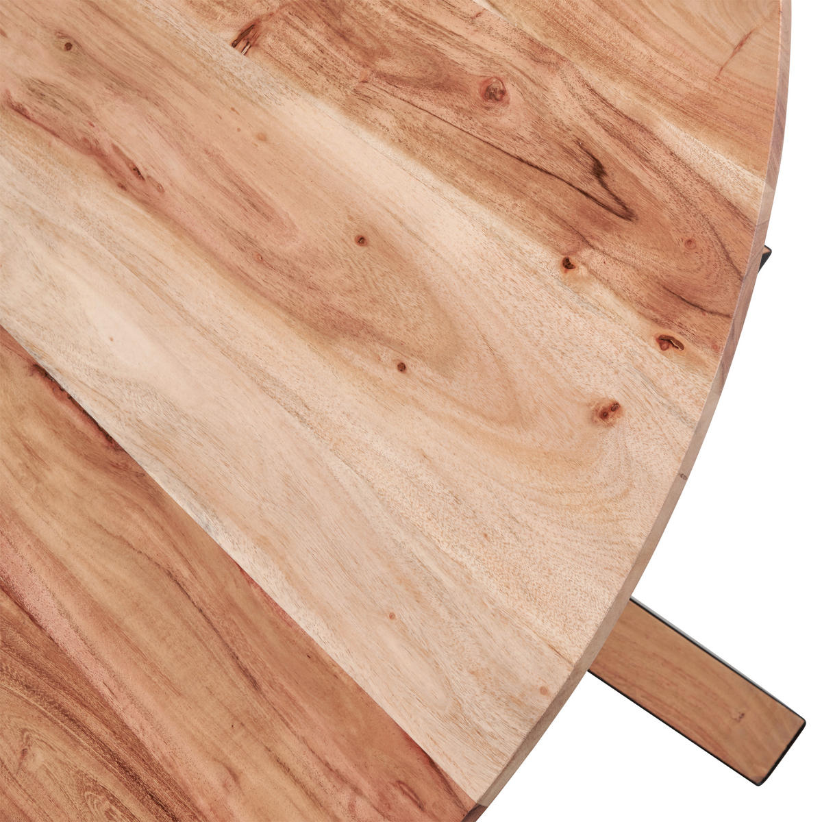 JEDÁLENSKÝ STÔL, akácia, farba akácie, 120/76/120 cm - čierna/farba akácie, Natur, kov/drevo (120/76/120cm) - Livetastic