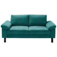 2-SITZER-SOFA in Velours Petrol  - Petrol/Schwarz, Design, Textil/Metall (186/86/97cm) - Pure Home Lifestyle