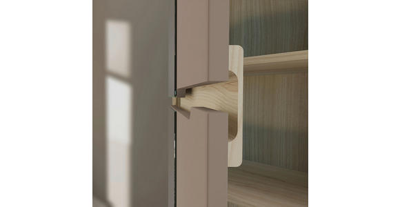 GARDEROBENSCHRANK  in 55/192/38 cm  - Taupe/Eichefarben, Design, Glas/Holzwerkstoff (55/192/38cm) - Voleo