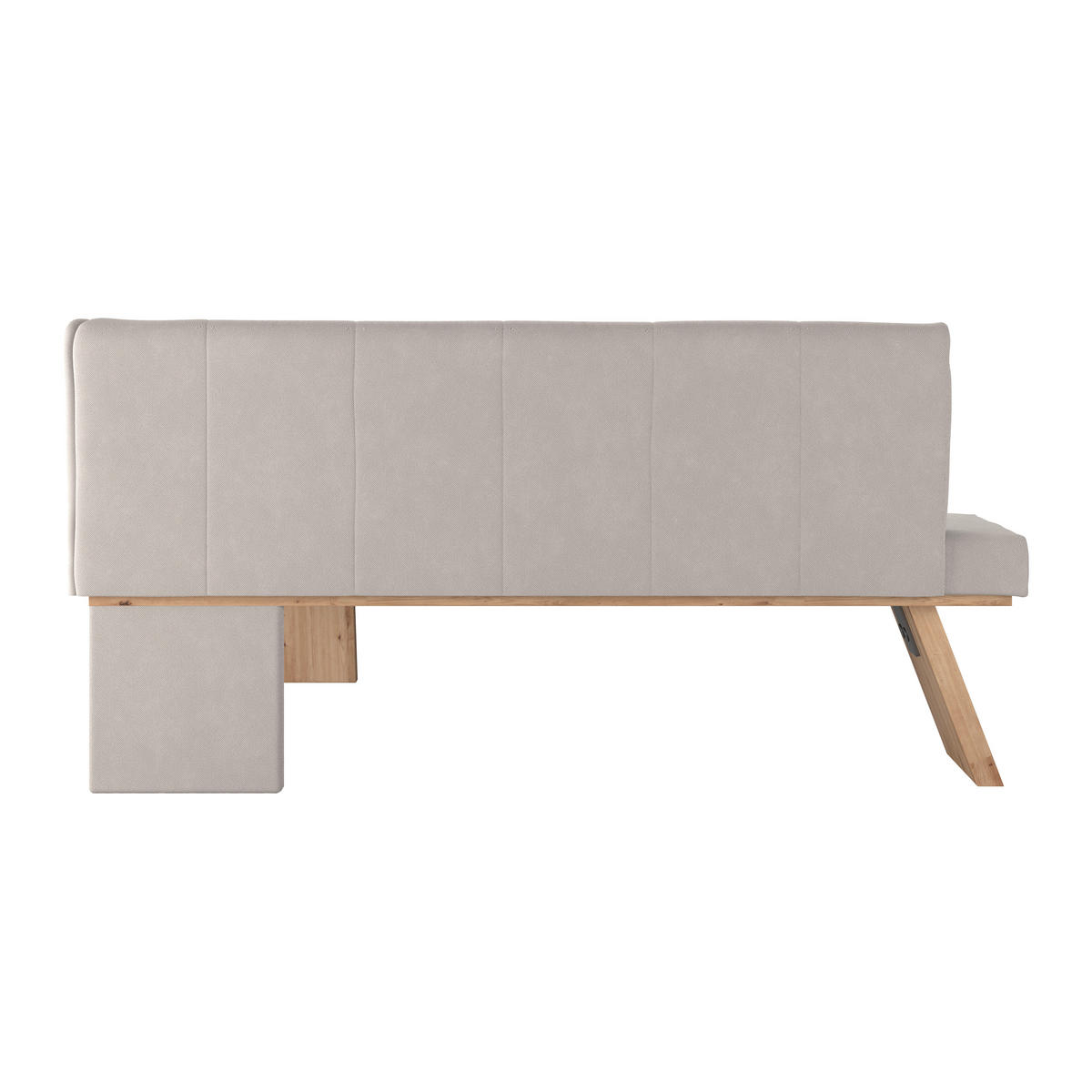 ECKBANK 185/150 cm Webstoff Weiß   - Eichefarben/Weiß, KONVENTIONELL, Textil (185/150cm) - Livetastic