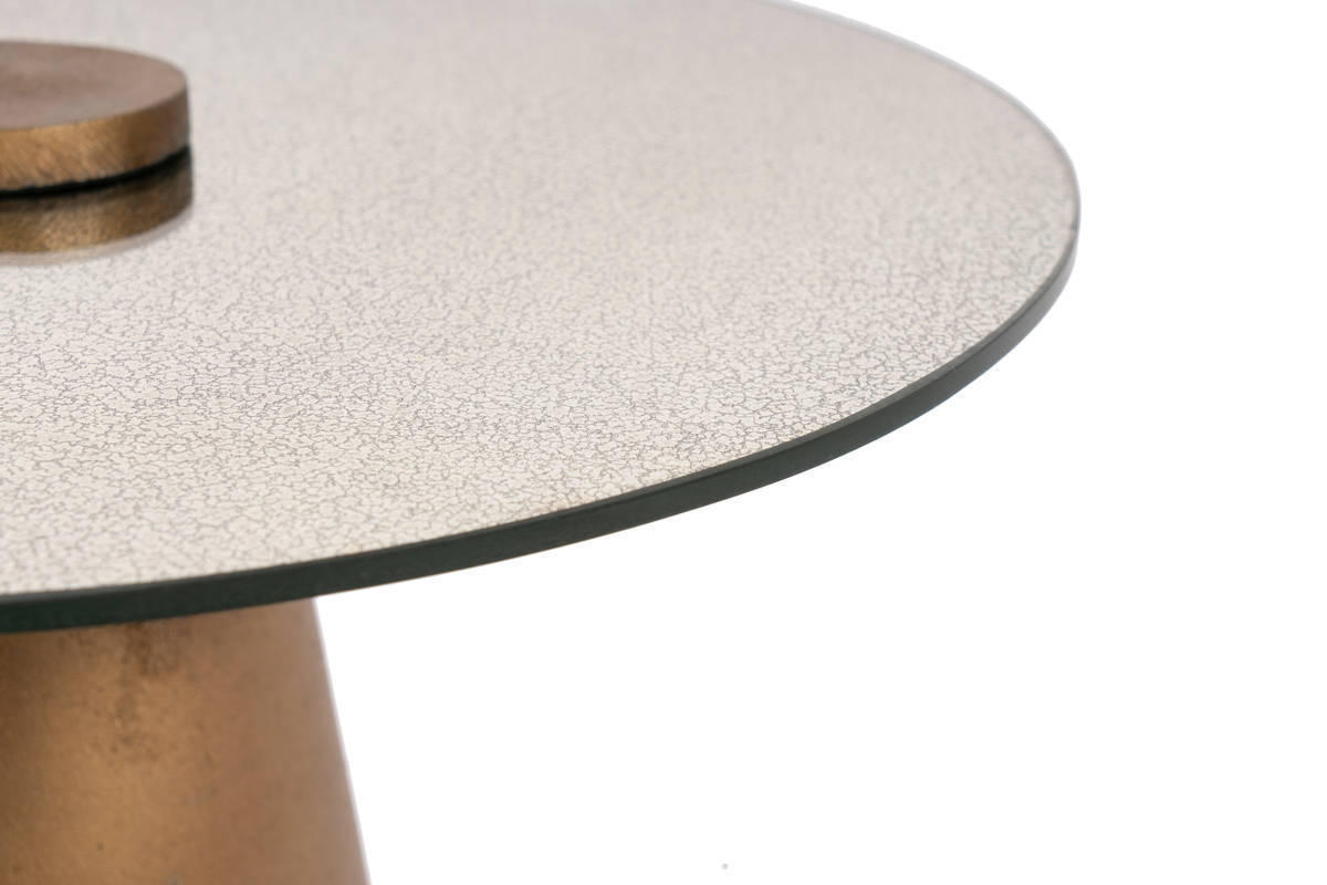 BEISTELLTISCH in Metall, Glas  - Messingfarben, Basics, Glas/Metall (40/42,5cm) - Kayoom