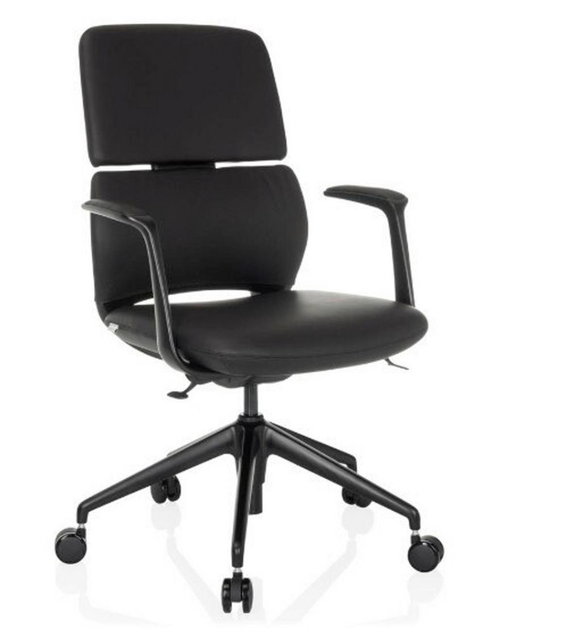 DREHSTUHL  - Schwarz, MODERN, Leder/Kunststoff (62/98-108/60cm) - MID.YOU