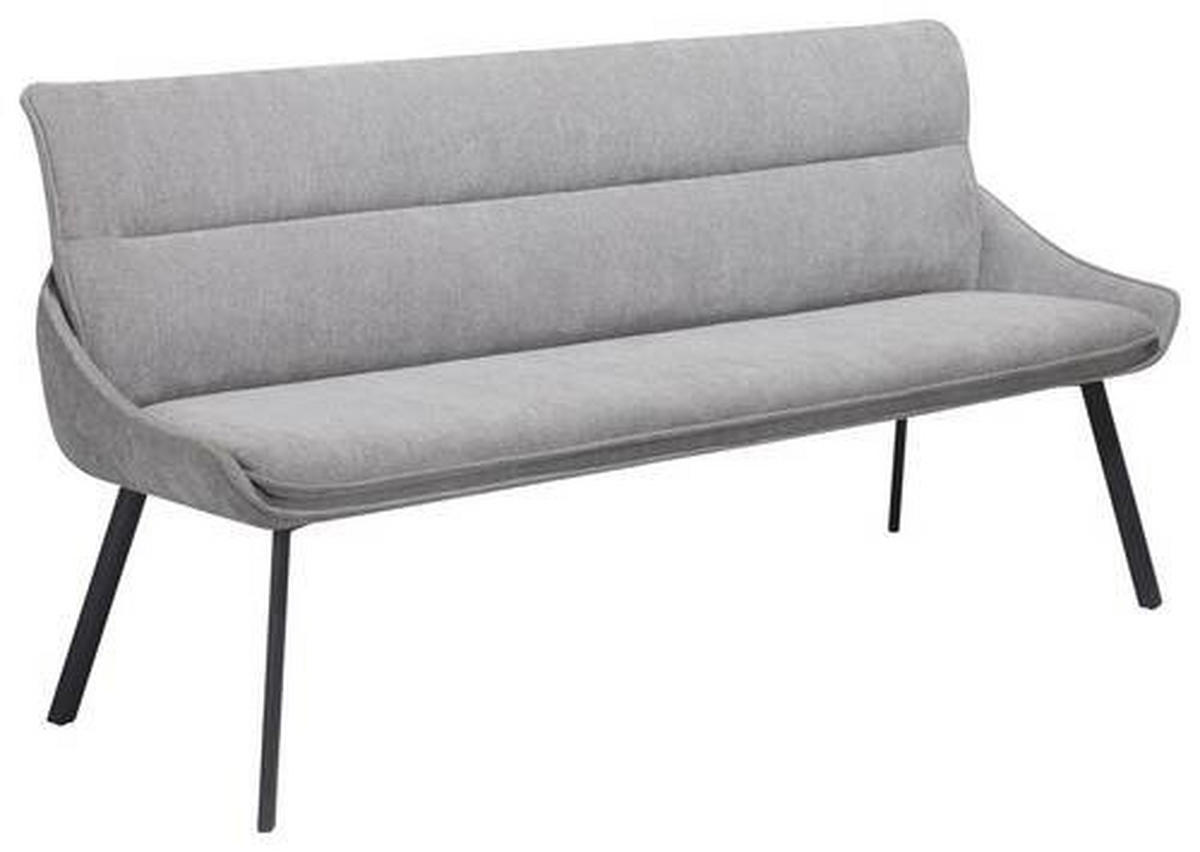 KLUPA  svijetlo siva  metal, tekstil      - svijetlo siva/crna, Design, metal/tekstil (180/86/64cm) - Novel