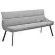 SITZBANK 180/86/64 cm  in Hellgrau  - Hellgrau/Schwarz, Design, Textil/Metall (180/86/64cm) - Novel