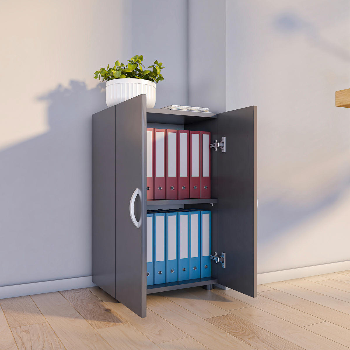 AKTENSCHRANK 49/74/34 cm  - Anthrazit, Modern, Holzwerkstoff (49/74/34cm) - MID.YOU