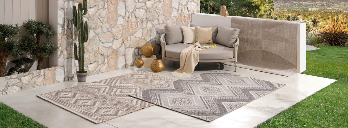 TEPIH ZA SPOLJNU UPOTREBU  siva     - siva, Dizajnerski, tekstil/plastika (160/230cm) - Novel