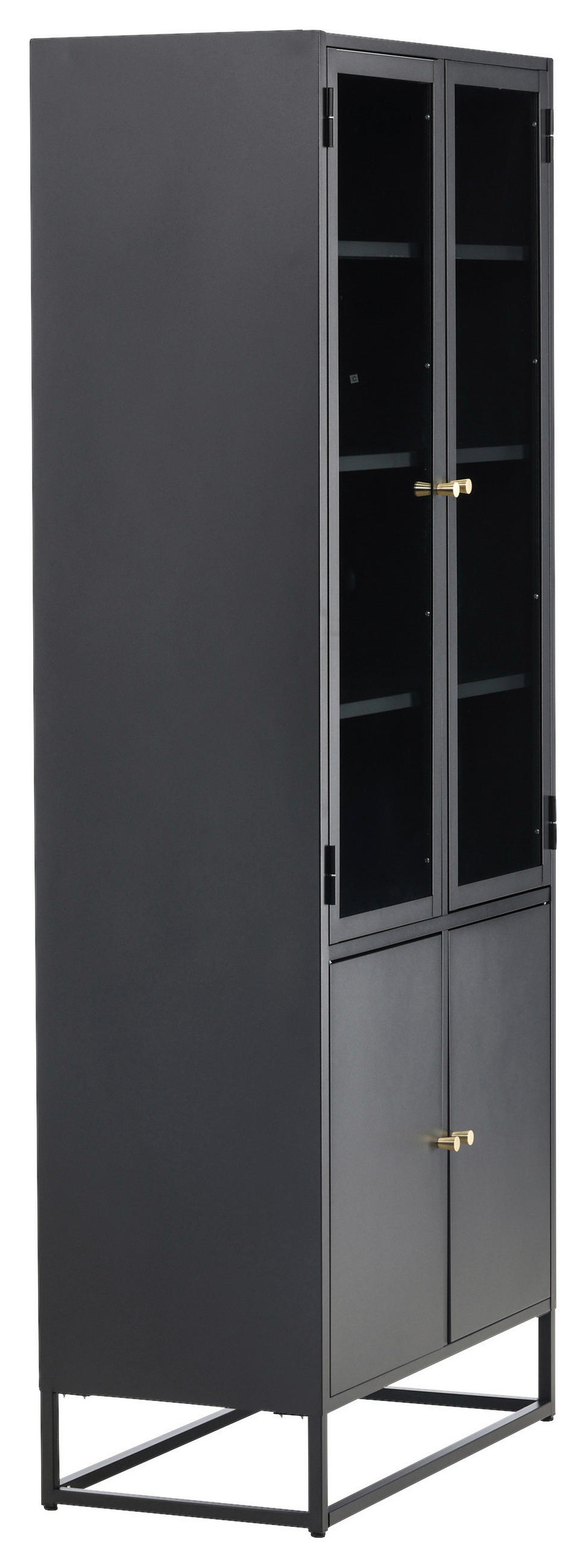 VITRINSKÅP  i svart  - svart, Design, metall/glas (80/190/41cm) - Livetastic