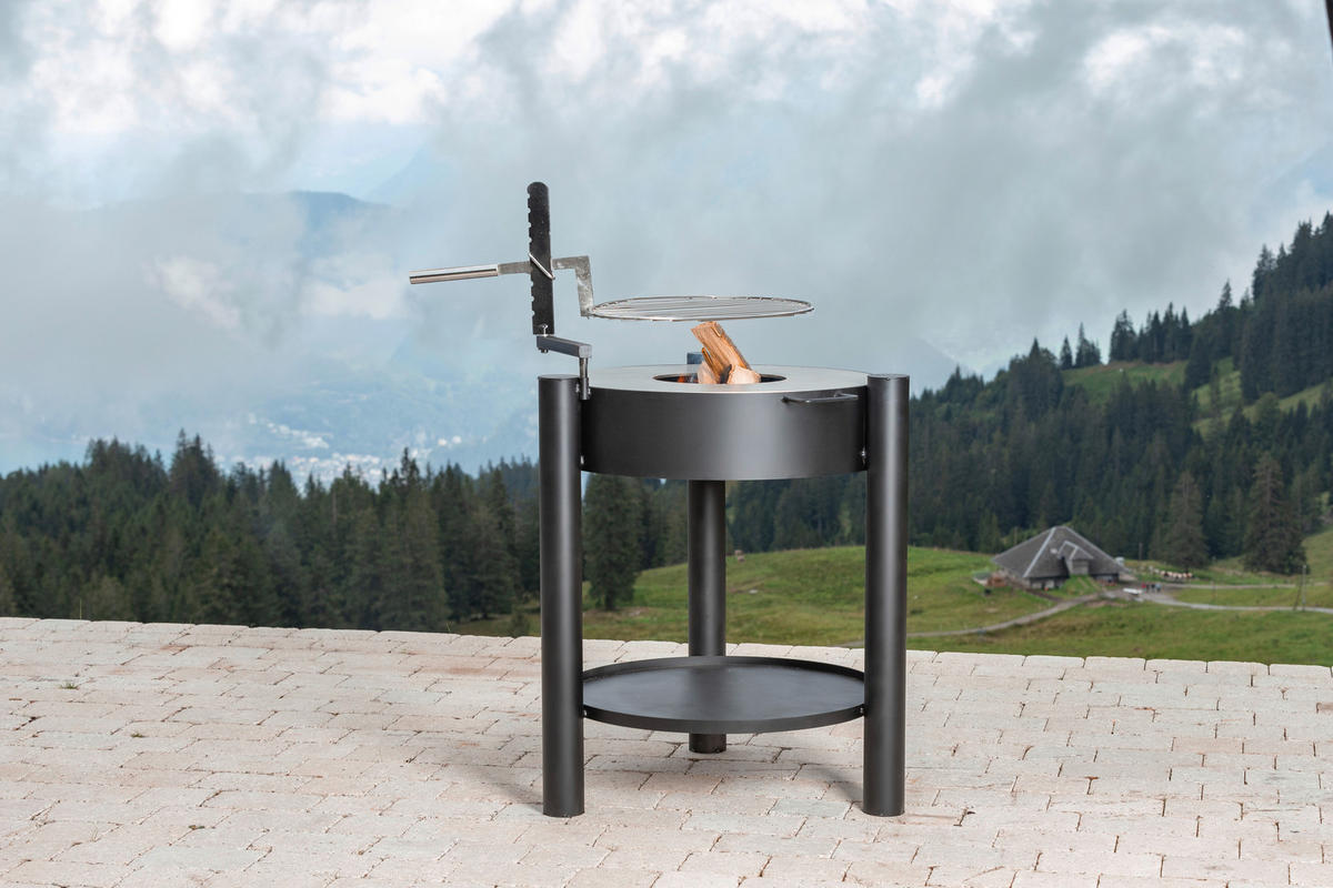 FEUERSCHALE  - Schwarz, Design, Metall (60/74/80cm) - Nouvel