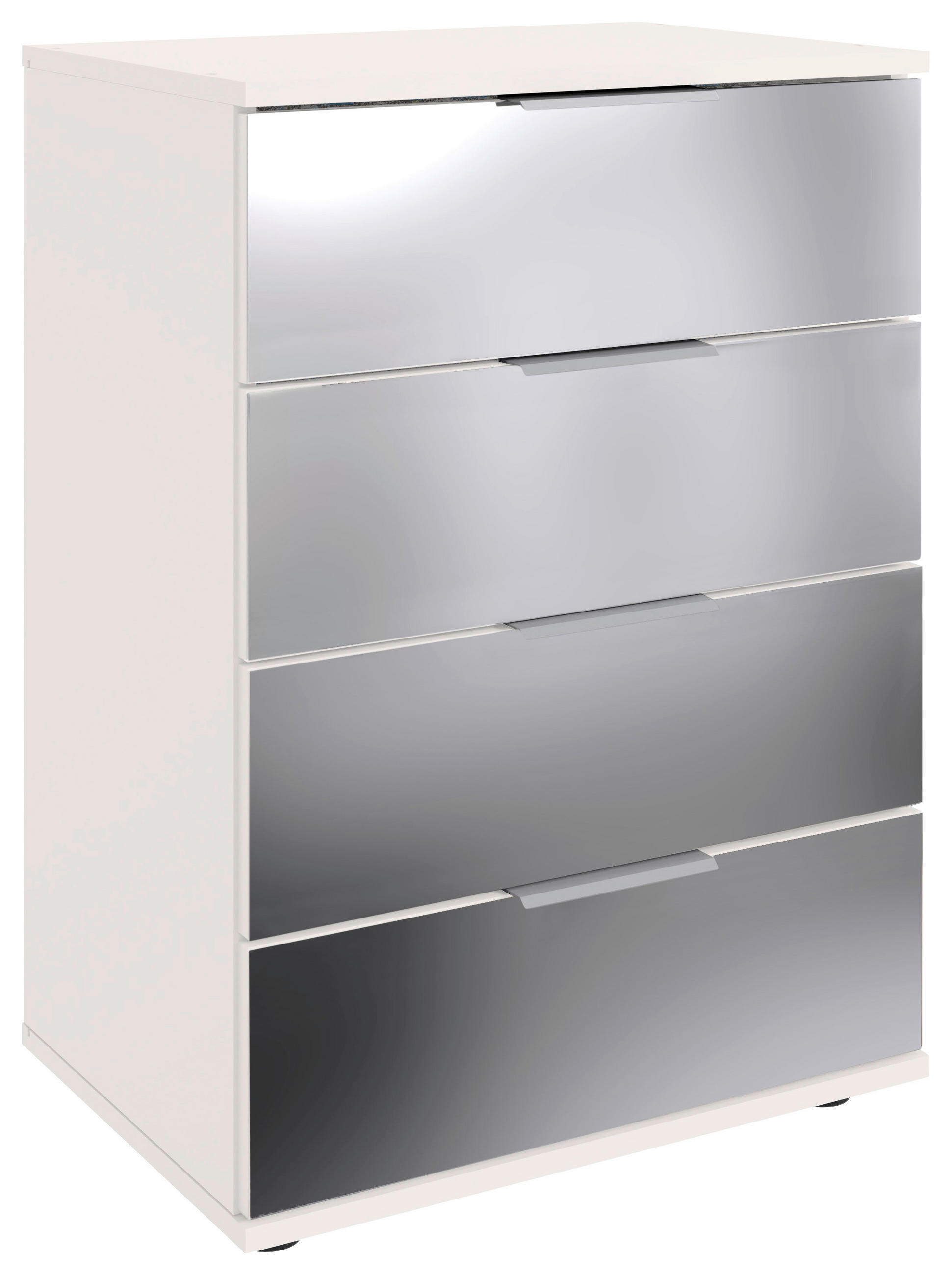 Noptieră, 52/74/38 cm, străveziu, alb, culoare aluminiu