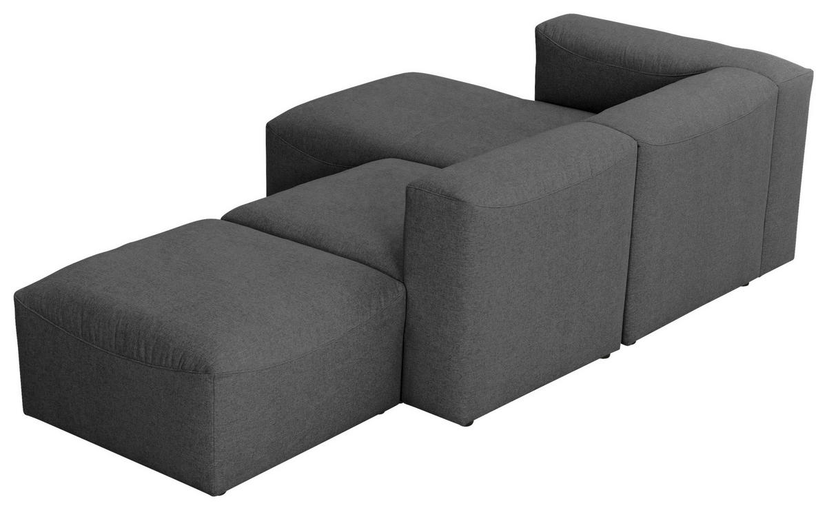 ECKSOFA in Flachgewebe Anthrazit   - Anthrazit, Design, Kunststoff/Textil (250/73/160cm) - Max Winzer