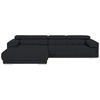 ECKSOFA in Echtleder Anthrazit  - Chromfarben/Anthrazit, Design, Leder/Metall (190/330cm) - Beldomo Speed