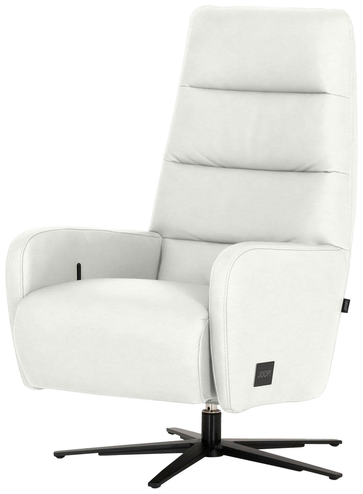 RELAXSESSEL Leder Weiss  - Weiss/Schwarz, Modern, Leder/Metall (66/110/83cm) - Joop!