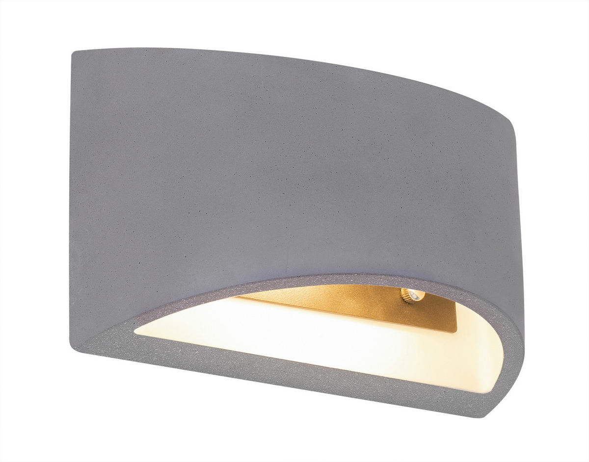 WANDLEUCHTE - Grau, Design, Stein (20/8,8/12cm) - Globo