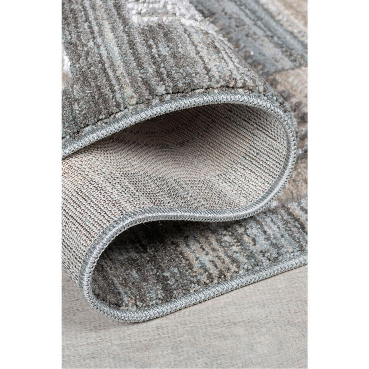 WEBTEPPICH 66/240 cm EVELYN BLOCKS Grau  - Grau, KONVENTIONELL, Kunststoff/Textil (66/240cm)