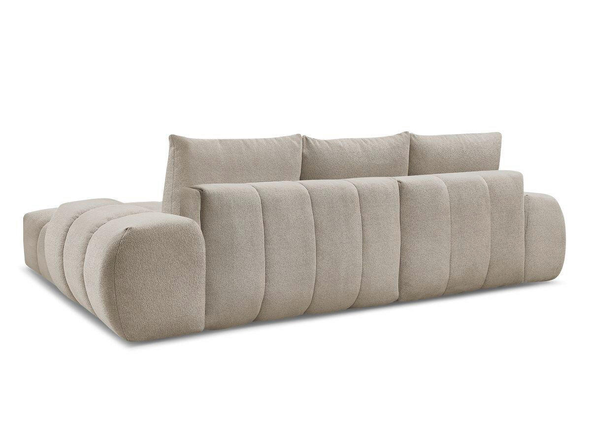 ECKSCHLAFSOFA EVEREST  mit Rücken echt, Armteil links, Armteil rechts Flachgewebe Taupe  - Taupe/Schwarz, MODERN, Kunststoff/Textil (180/318cm) - Livetastic