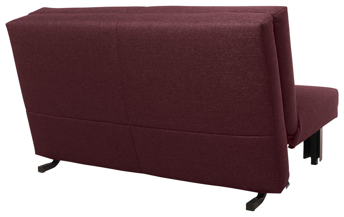 SCHLAFSOFA in Flachgewebe Dunkelrot  - Schwarz/Dunkelrot, Design, Textil/Metall (145/84/100cm) - Max Winzer