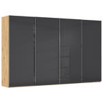 SCHWEBETÜRENSCHRANK  in Schwarz, Eiche Artisan  - Chromfarben/Schwarz, Design, Glas/Holzwerkstoff (361/223/68cm) - Novel