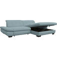 ECKSOFA in Mikrofaser Pastellblau  - Pastellblau/Schwarz, Design, Textil/Metall (290/198cm) - Xora