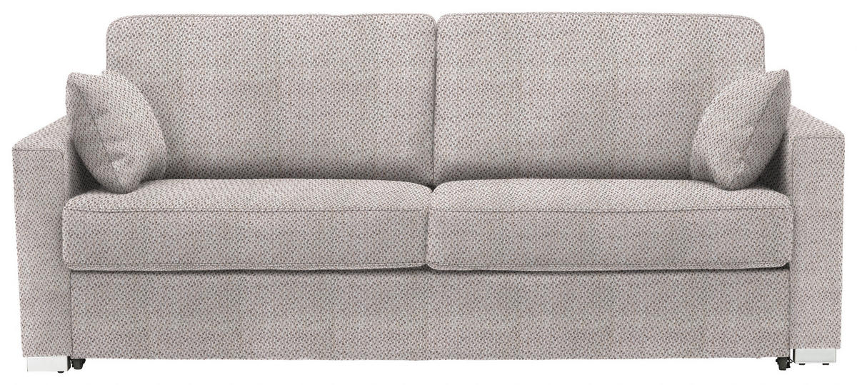 SCHLAFSOFA Webstoff Naturfarben  - Chromfarben/Naturfarben, KONVENTIONELL, Textil/Metall (208/86/97cm) - Novel