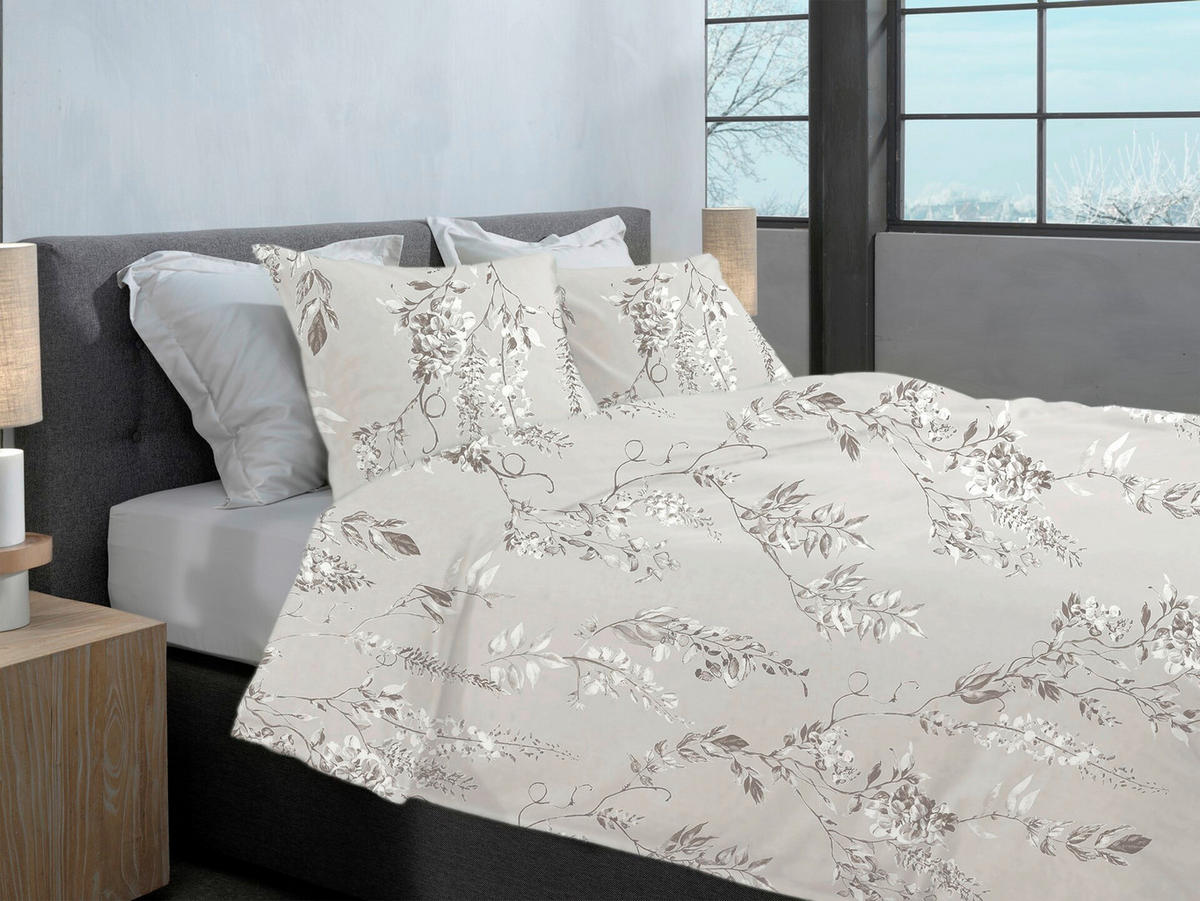 BETTWÄSCHE Chiara Flanell 155/220 cm  - Grau, Basics, Textil (155/220cm)
