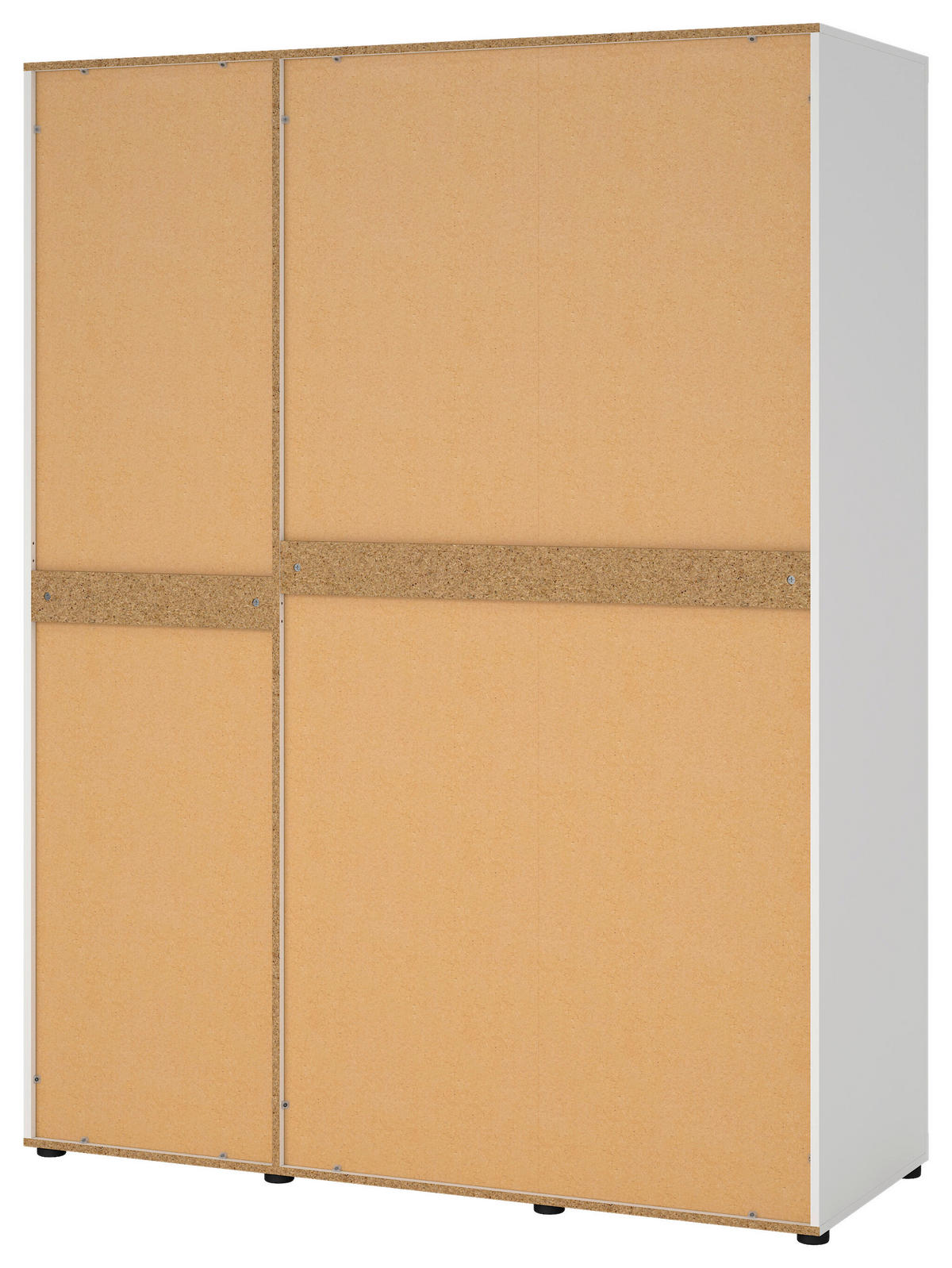 DREHTÜRENSCHRANK in Weiss  - Weiss/Schwarz, Modern, Holzwerkstoff/Metall (153,6/200,9/59,8cm) - MID.YOU