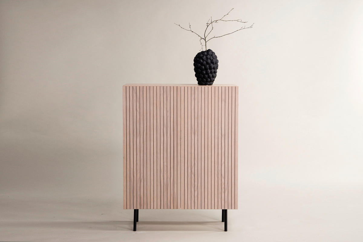 HIGHBOARD  in 80/103/30 cm  - Eichefarben/Schwarz, Design, Holz/Holzwerkstoff (80/103/30cm) - Livetastic