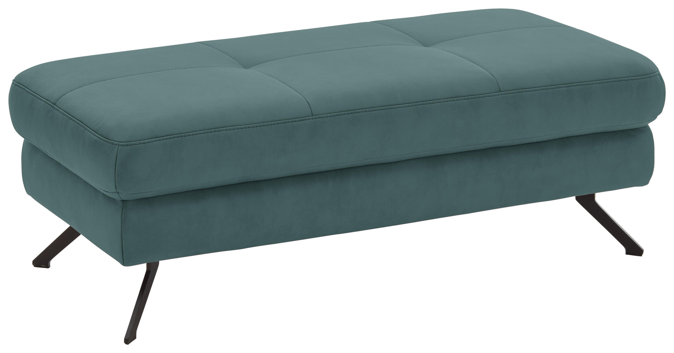 HOCKER in Textil Türkis  - Türkis/Schwarz, Design, Textil/Metall (130/47/65cm) - Beldomo System